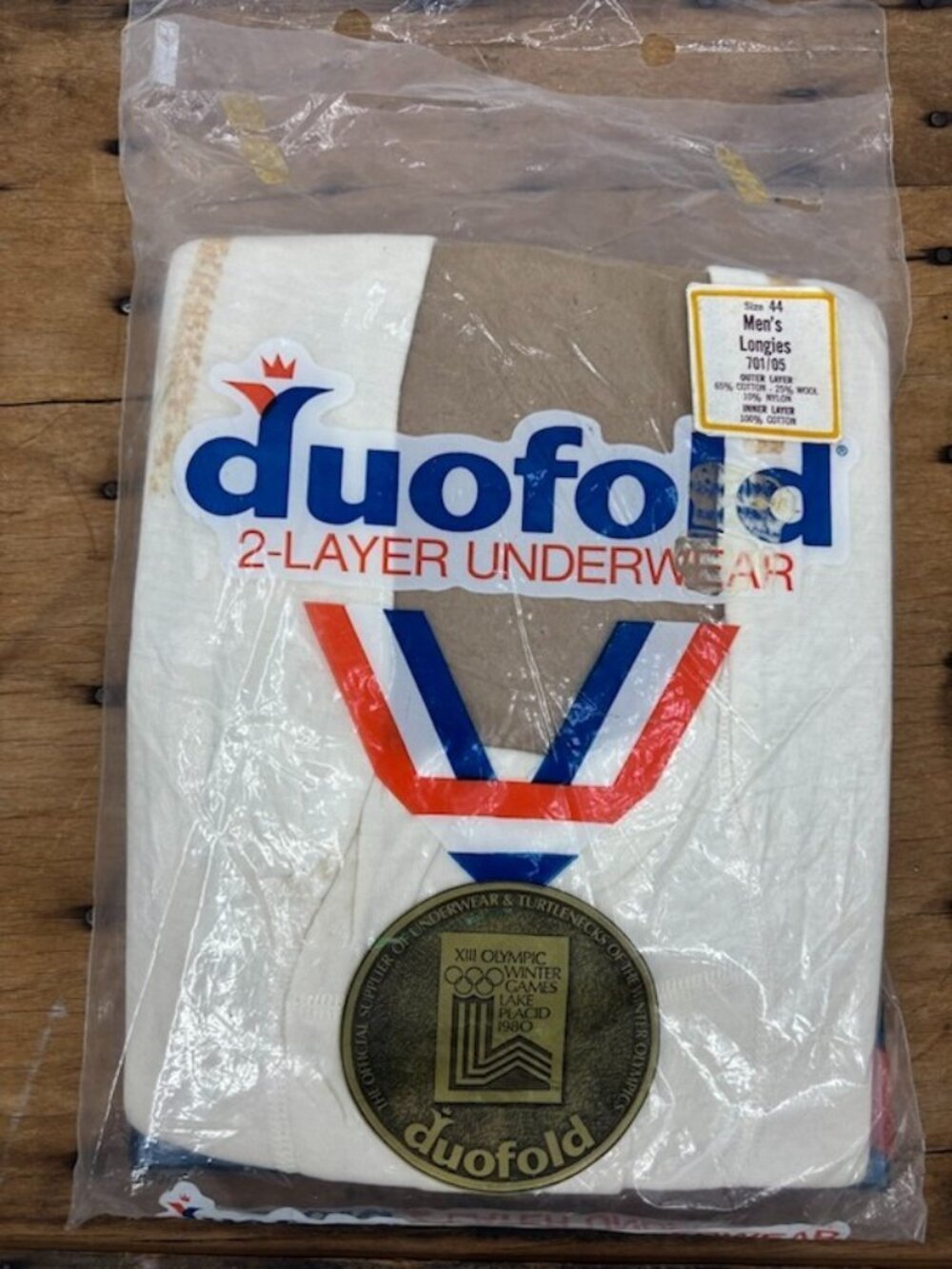 VTG NOS Duofold 2 Layer Underwear Mens 44 Longies Cotton Wool 1980